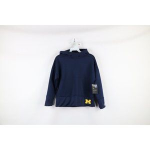 New Nike Girls Large University of Michigan Double Fleece Hoodie Sweatshirt